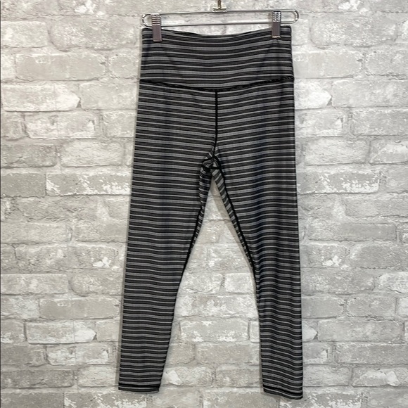 ZYIA Gray High Waist Leggings with Stripes - Picture 1 of 4